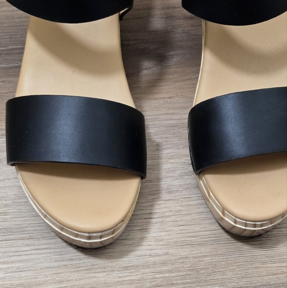 Nisolo Boho Black Leather Sandals with Wood Sole Clog Size 9 - Picture 11 of 13